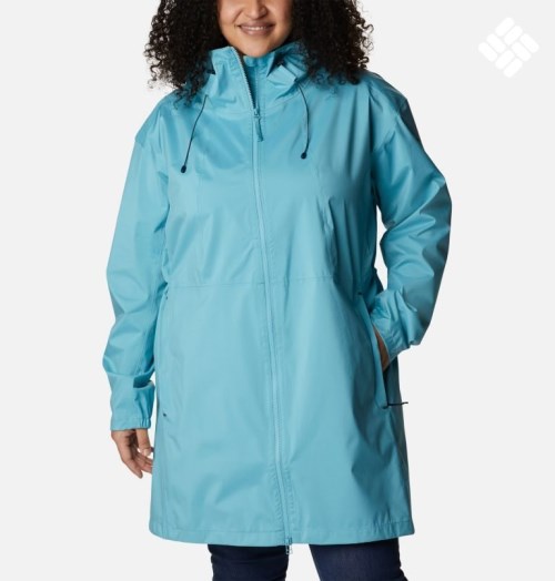 Women's Columbia Weekend Adventure Long Shell Jackets Turquoise | Plus Size CA-P5186